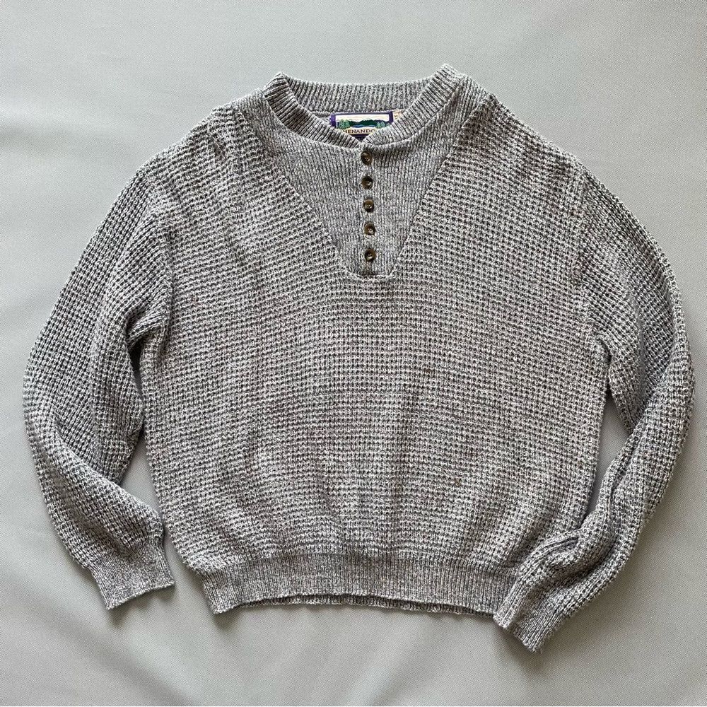 Shenandoah Grey Cable Knit Sweater Made in USA Men’s Size XLT
